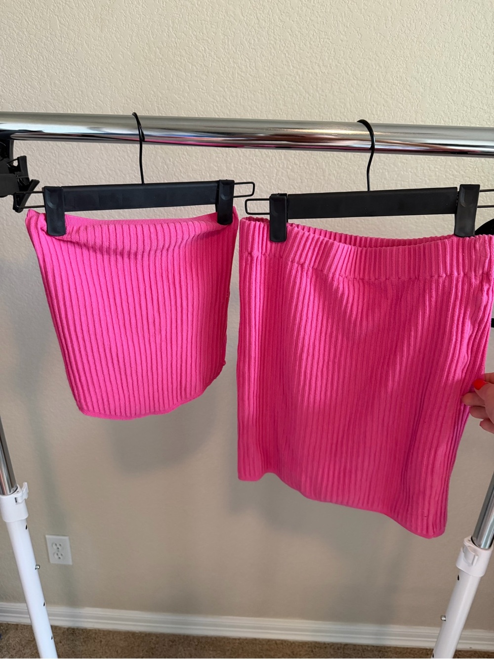 Amazon Pink Strapless Ribbed Mini Dress - Picture 2 of 3